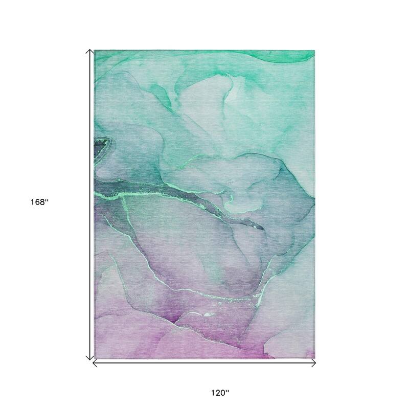 Almolu Contemporary Abstract Weather Resistant Versatile Elegance Outdoor Rug - 10' X 14'