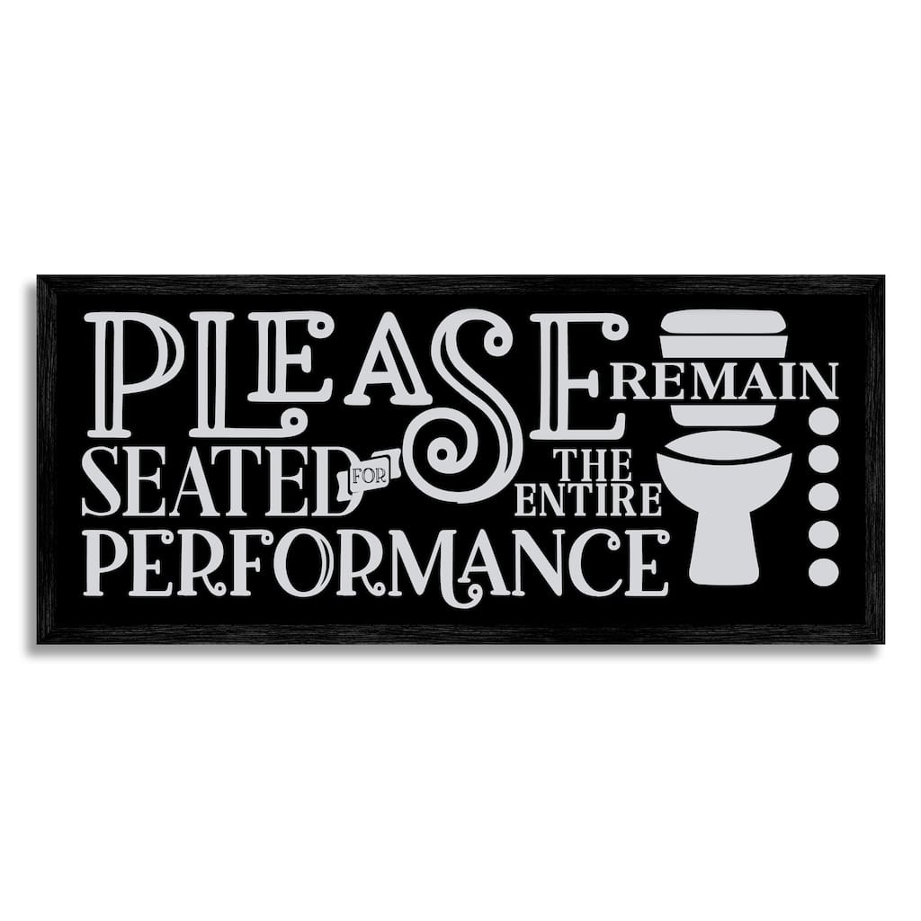 Stupell Please Remain Seated Phrase Framed Giclee Art Design by LSR Design Studio