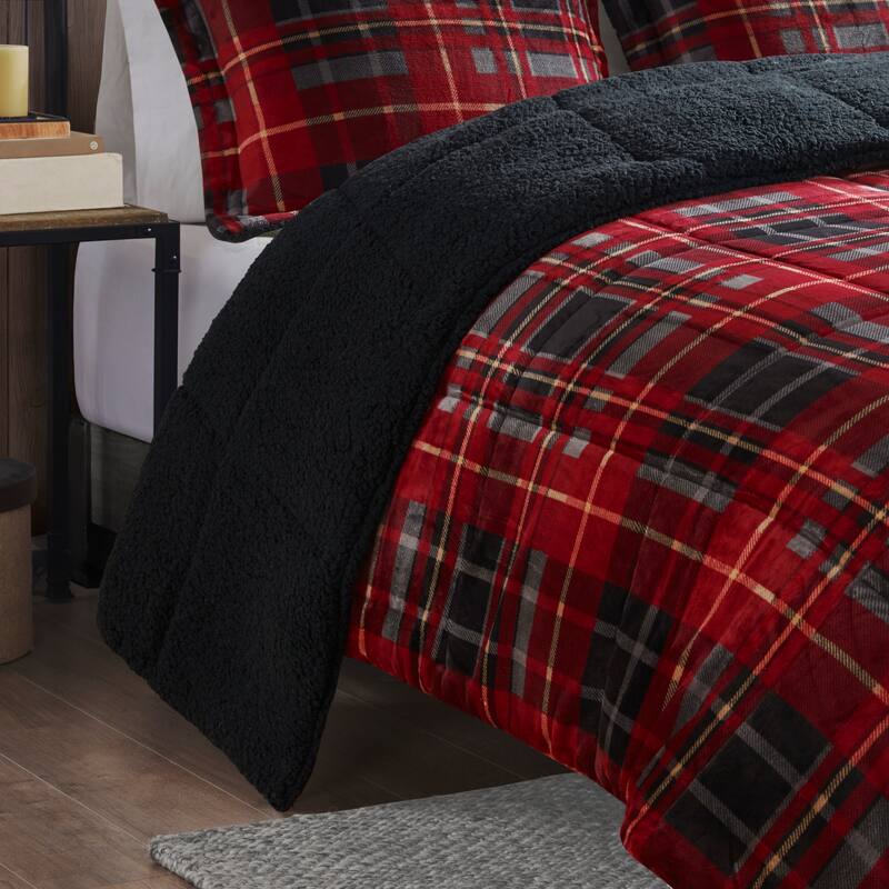 Woolrich Alton Plush to Sherpa Down Alternative Comforter Set