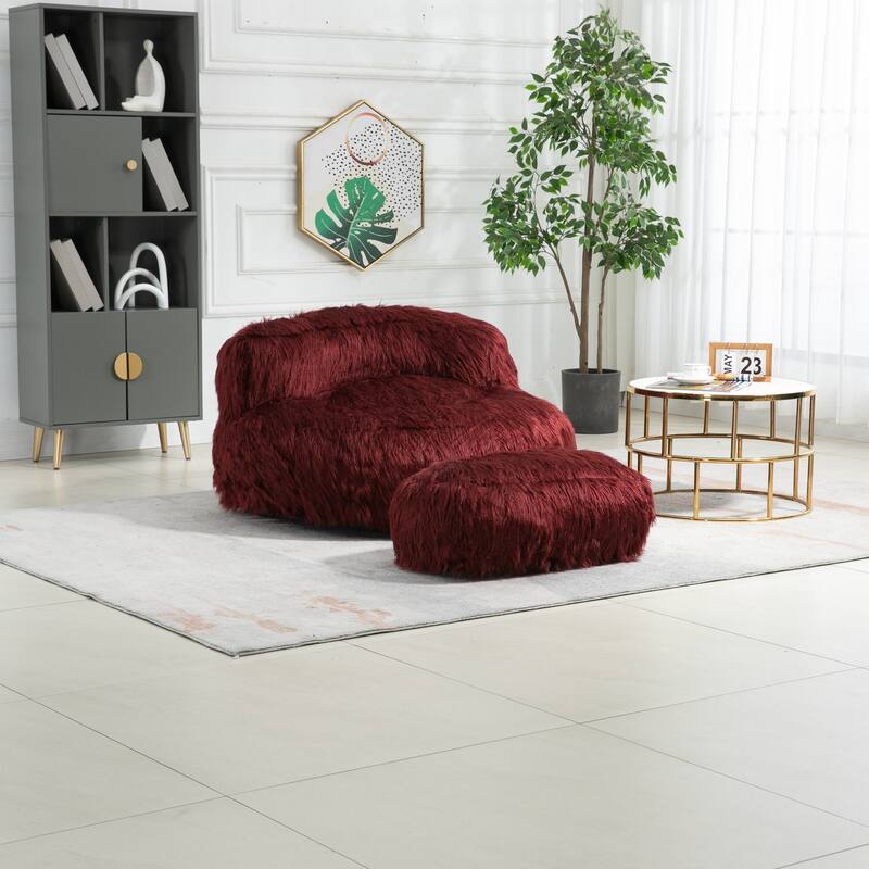 Bean Bag Chair,Floor Sofa with Handle,Accent Sofa Chair with Ottoman for Gaming Reading Relaxing