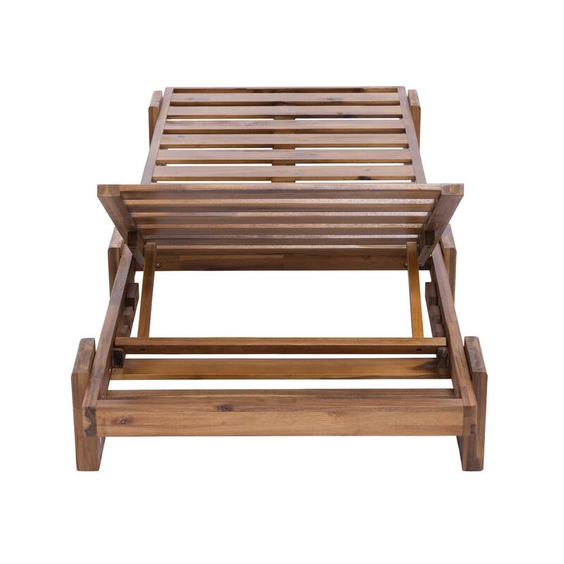 Roomfitters 78.8" Outdoor Patio Chaise Lounge Chair with Adjustable Backrest and Side Table for Poolside & Garden