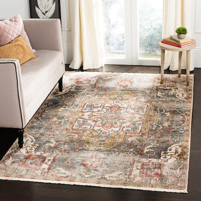 SAFAVIEH Vintage Persian Anuradha Oriental Distressed Rug - Charcoal/Olive - 5' x 7'6"