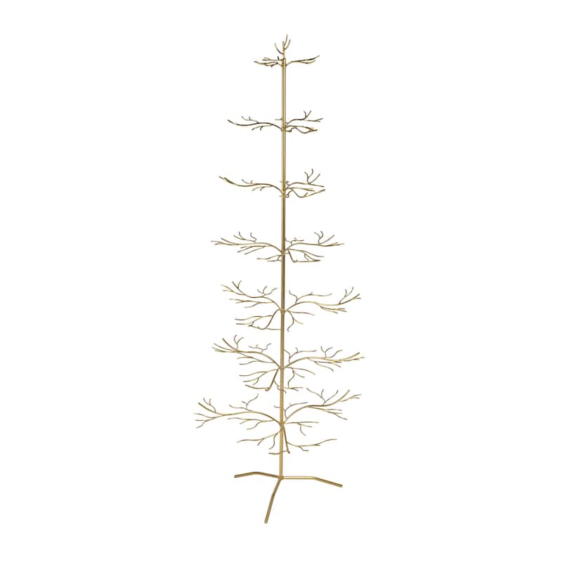 Natural Floor Standing Metal Tree - 66" - Gold