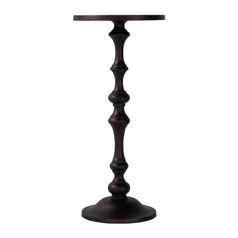 Passeo 10 in. W Round All Metal Pedestal Base End Table