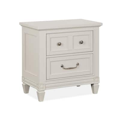 Magnussen Home Willowbrook Egg Shell White with Slight Rub Through Drawer Nightstand
