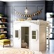 preview thumbnail 34 of 61, Elegant Design Twin Size Wood House Loft Bed With Ladder,Multi-Functional Children's Bed