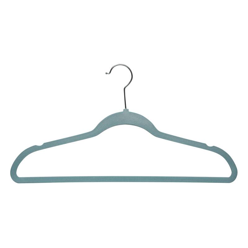 10 Super Slim Velvet Huggable Hangers in Dusty Blue - 1.97" x 17.72" x 9.25"