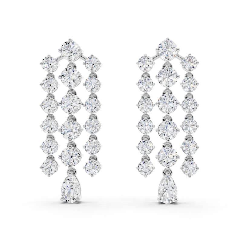 Auriya 14k Gold 3ctw Lab Grown Diamond Dangle Earrings (E-F VS) - White