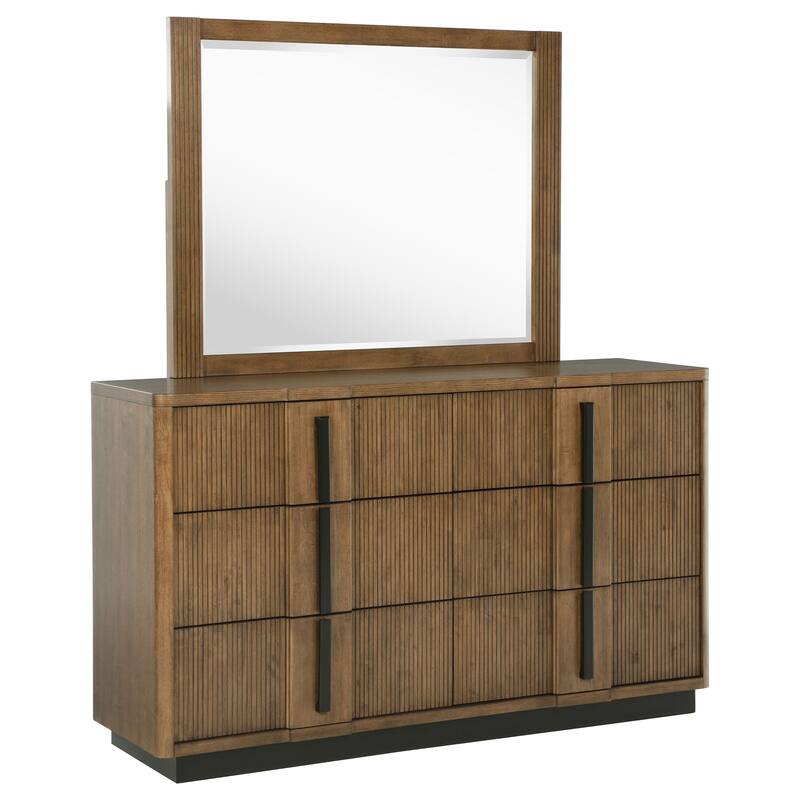 Terrace 6-drawer Dresser and Mirror Ash Brown - Dresser with Mirror