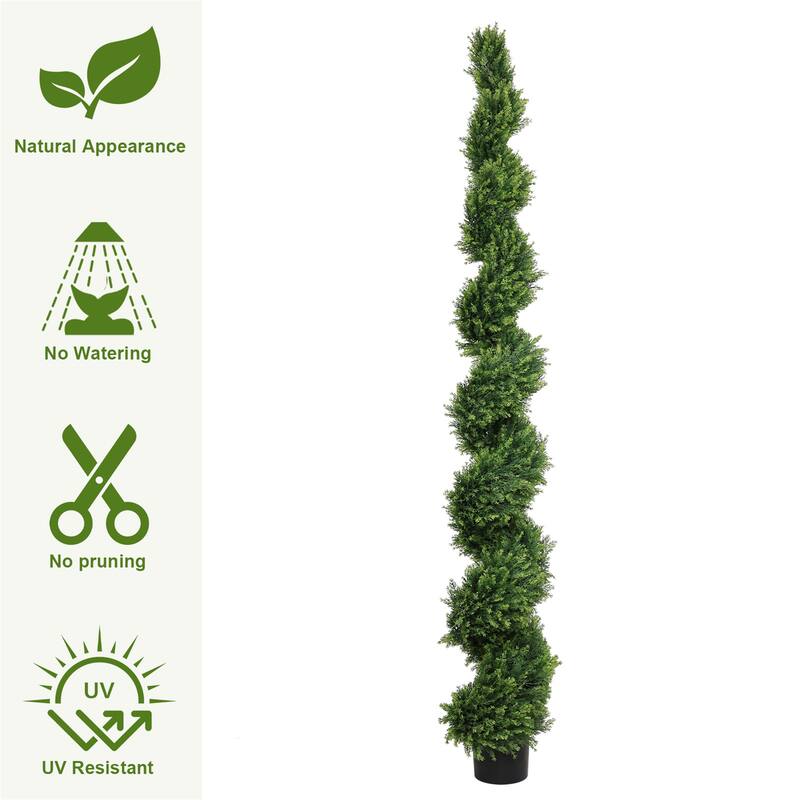 7FT Tall Artificial Two-Tone Cypress Pine Tree