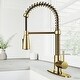 preview thumbnail 30 of 90, VIGO Brant Pull-Down Kitchen Faucet Faucet with Deck Plate - Matte Gold