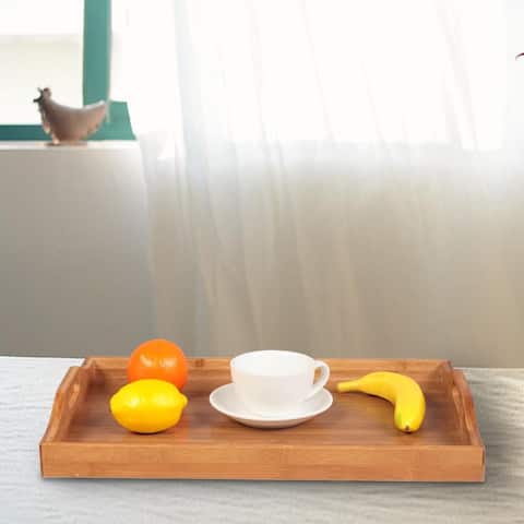 Bamboo Butler Serving Tray with Handles