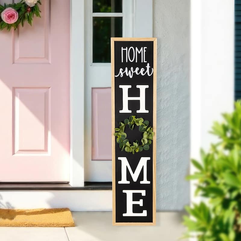 40 Inch "Home Sweet Home" Wooden Framed Outdoor Porch Board Sign Decor