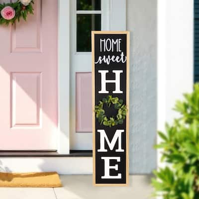 40 Inch "Home Sweet Home" Wooden Framed Outdoor Porch Board Sign Decor