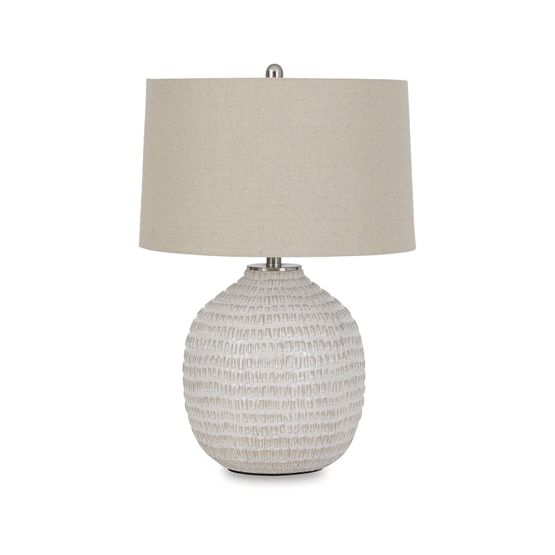Signature Design by Ashley Jamon Ivory and Beige Ceramic Table Lamp - 18"W x 18"D x 27"H