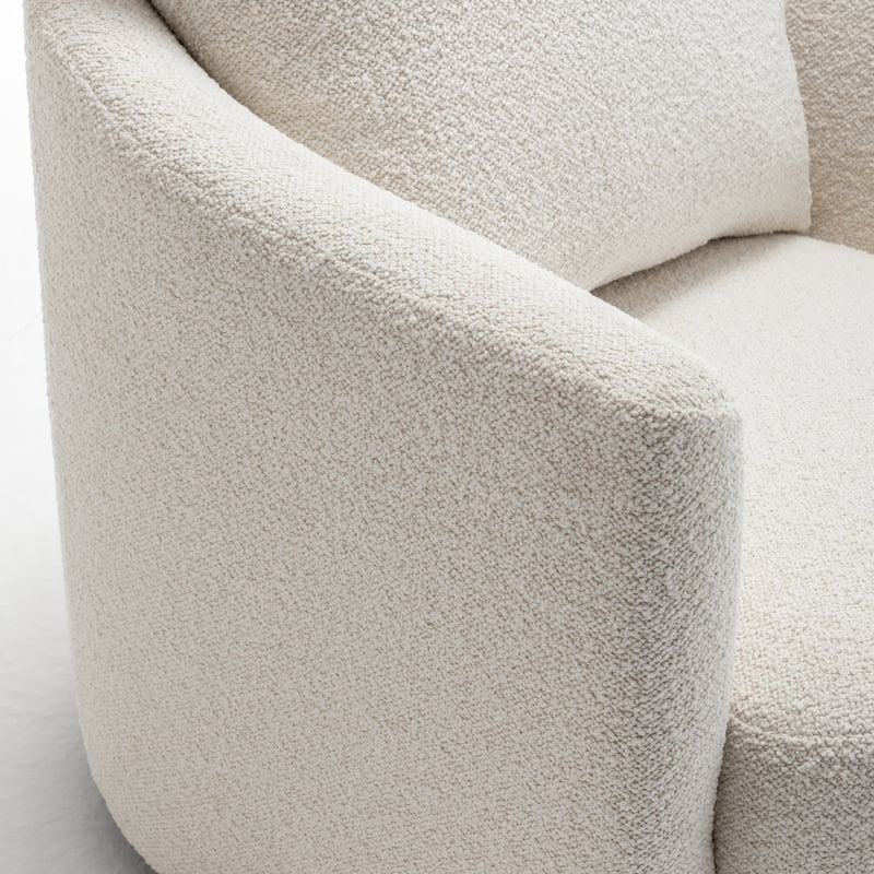 Art Leon Modern Comfortable Corduroy Fabric Swivel Barrel Accent Chair