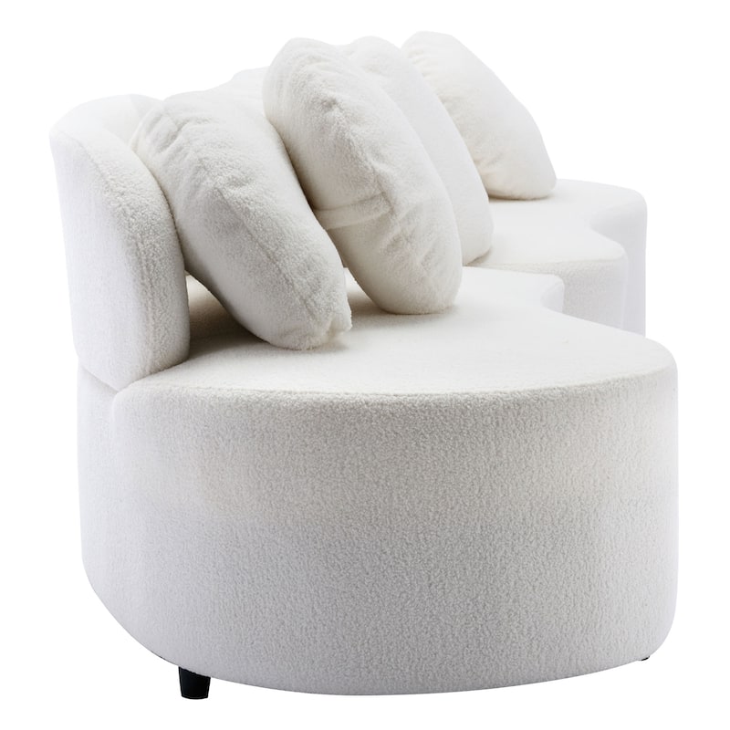 103.9" Modern Living Room Sofa Lamb Velvet Upholstered Couch Furniture for Home