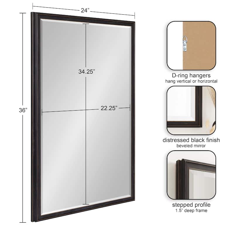 Kate and Laurel Oakhurst Rectangle Wall Mirror