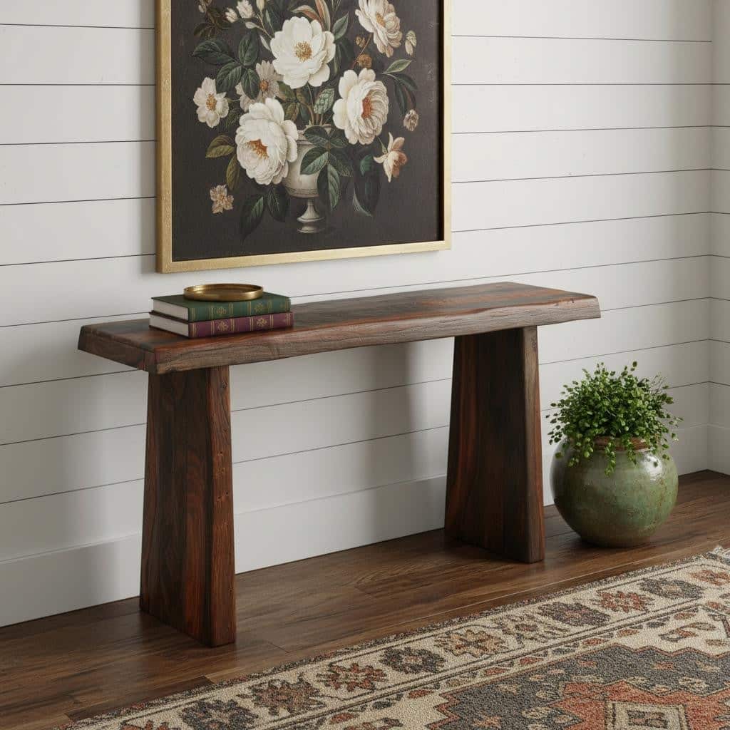 HomeRoots 60" Dark Brown Solid Wood Frame Console Table - 60.00 in. x 30.00 in. x 16.00 in.