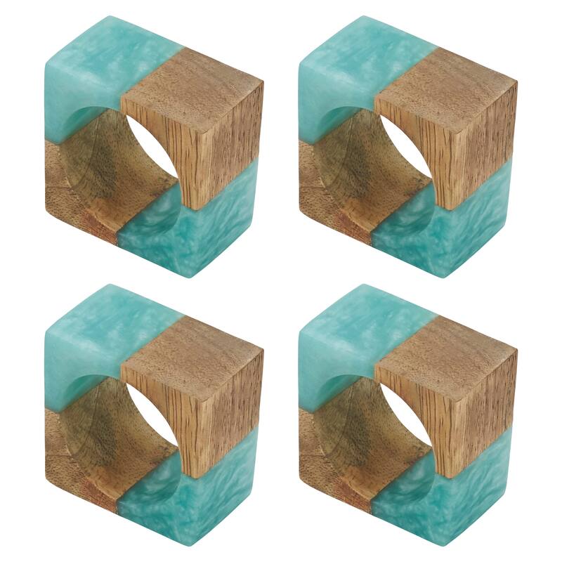 Wooden Fusion Resin Napkin Ring (Set of 4)