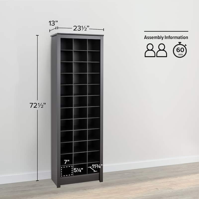 Porch & Den Hewitt Black Space-Saving Shoe Storage Cabinet