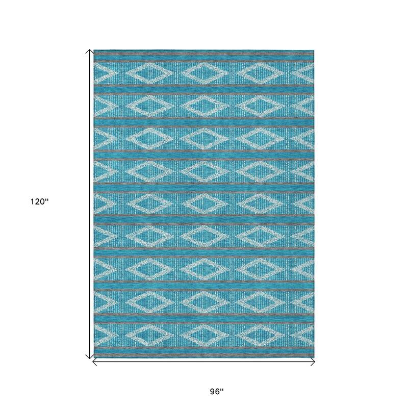 HomeRoots Geometric Transitional Rectangle Outdoor Rug