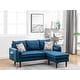 preview thumbnail 1 of 3, Mia Blue Linen Fabric Sectional Sofa with USB Charger