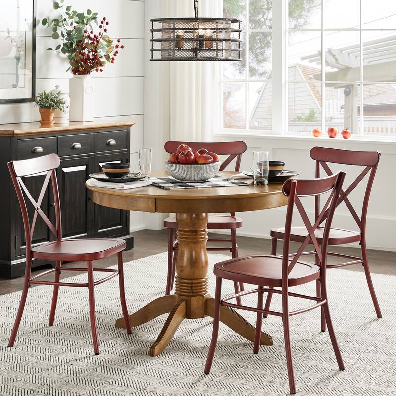 Wilmington II 42" 5-Piece Metal Chair Dining Set by iNSPIRE Q Classic