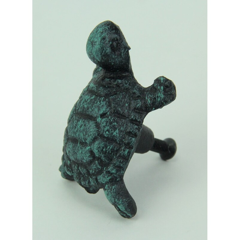 Shop Set Of 12 Distressed Verdigris Finish Cast Iron Turtle Drawer