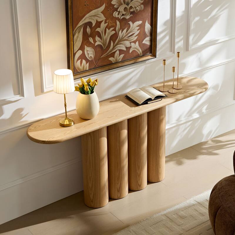 66.93" Modern Console Table for Entryway with Unique cylinders Legs Design for Living Room Hallway Foyer Entrance Study