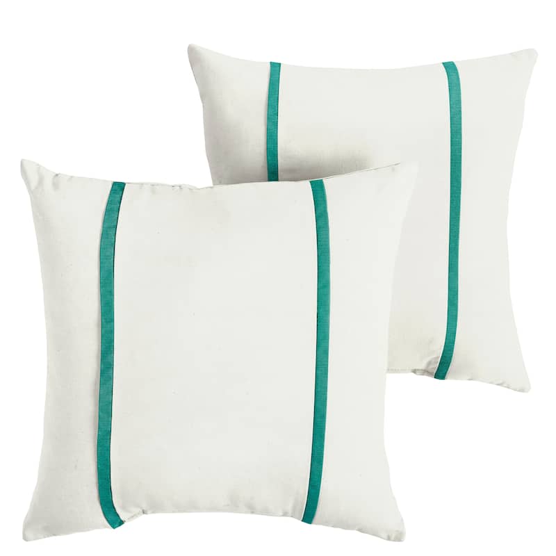 Sorra Home Sunbrella Outdoor Double Petite Flange Pillow Set of 2