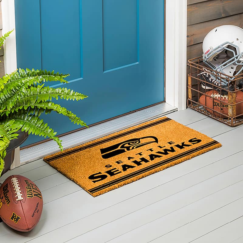 Seattle Seahawks Monochrome Indoor/Outdoor Coir Door Mat - 28" x 16"