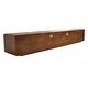 preview thumbnail 9 of 15, Modern Wood White TV Stand, Lowline Media Console with 4 Drawers, Open Storage Cabinet, Walnut Veneer, Fully-assembled