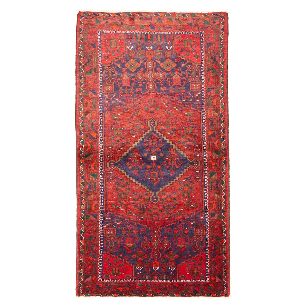 ECARPETGALLERY Hand-knotted Andelz Red Wool Rug - 3'8 x 7'0