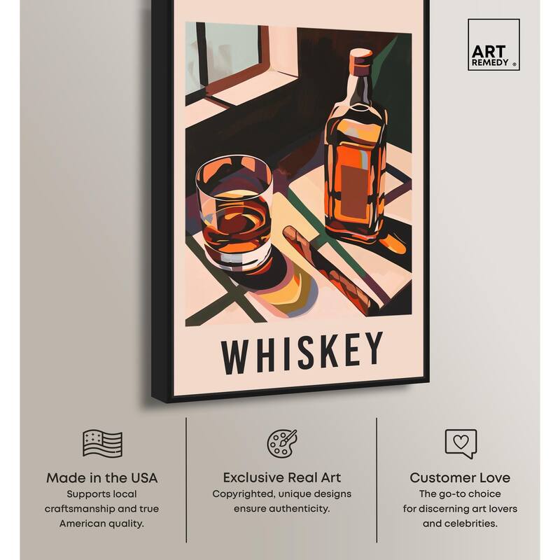 Whiskey Poster Canvas by Art Remedy