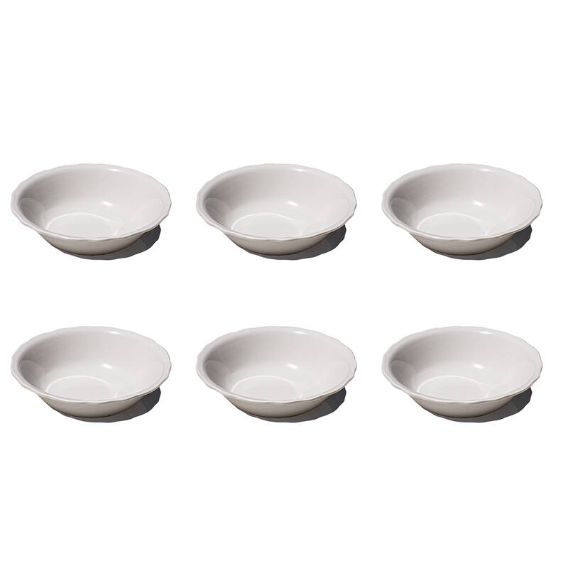 Abode Homewares Scallop NewWave Melamine Low Bowl - Cream - 7.9" - Set of 6 - Cream