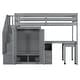 preview thumbnail 110 of 112, Space-Saving Wood Loft Bed with Storage Stairs & Wardrobe, Multifunctional Furniture Bed Frame with Desk & Drawers