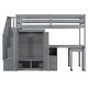 preview thumbnail 34 of 55, Twin Size Loft Bed with Stairs, Bookshelf, Drawers,Desk & Wardrobe