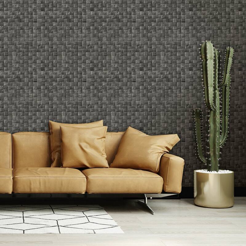 Galerie Wallcoverings Woods and Wicker Collection 3D Rattan Weave Optics Matte Finish Vinyl on Non-woven Wallpaper Roll