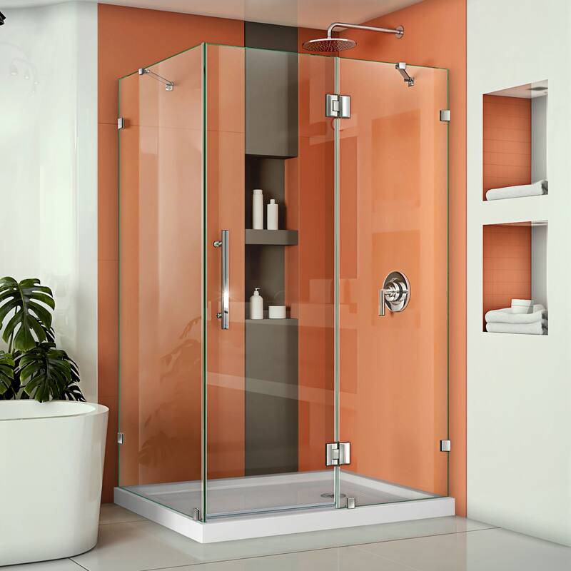 DreamLine Quatra Lux 34 1/4 in. D x 46 3/8 in. W x 72 in. H Hinged Shower Enclosure with Support Arms - 34.25" x 46.38"