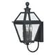 preview thumbnail 1 of 5, VAXCEL Nottingham 20 in. H 3-Light Black Transitional Outdoor Wall Sconce, Durable Steel, Clear Glass Shade, LED Compatible Textured Black - 9-in W x 20-in H x 10.25-in D