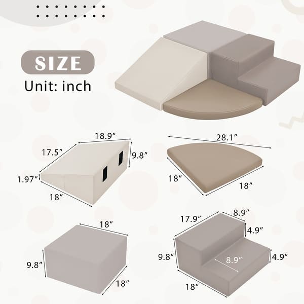 Soft Climb and Crawl Foam Playset, Safe Soft Foam Nugget Block