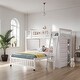 preview thumbnail 2 of 42, Wooden Twin Over Full Bunk Bed With 6 Drawers And Shelves, White