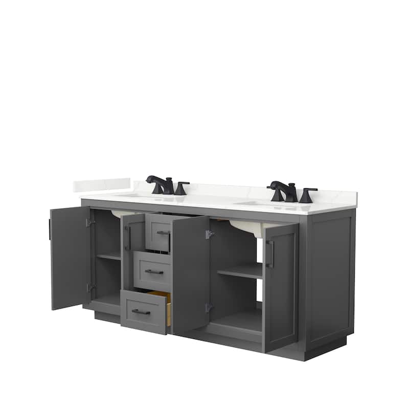 Miranda 72-inch Double Vanity, Quartz Top