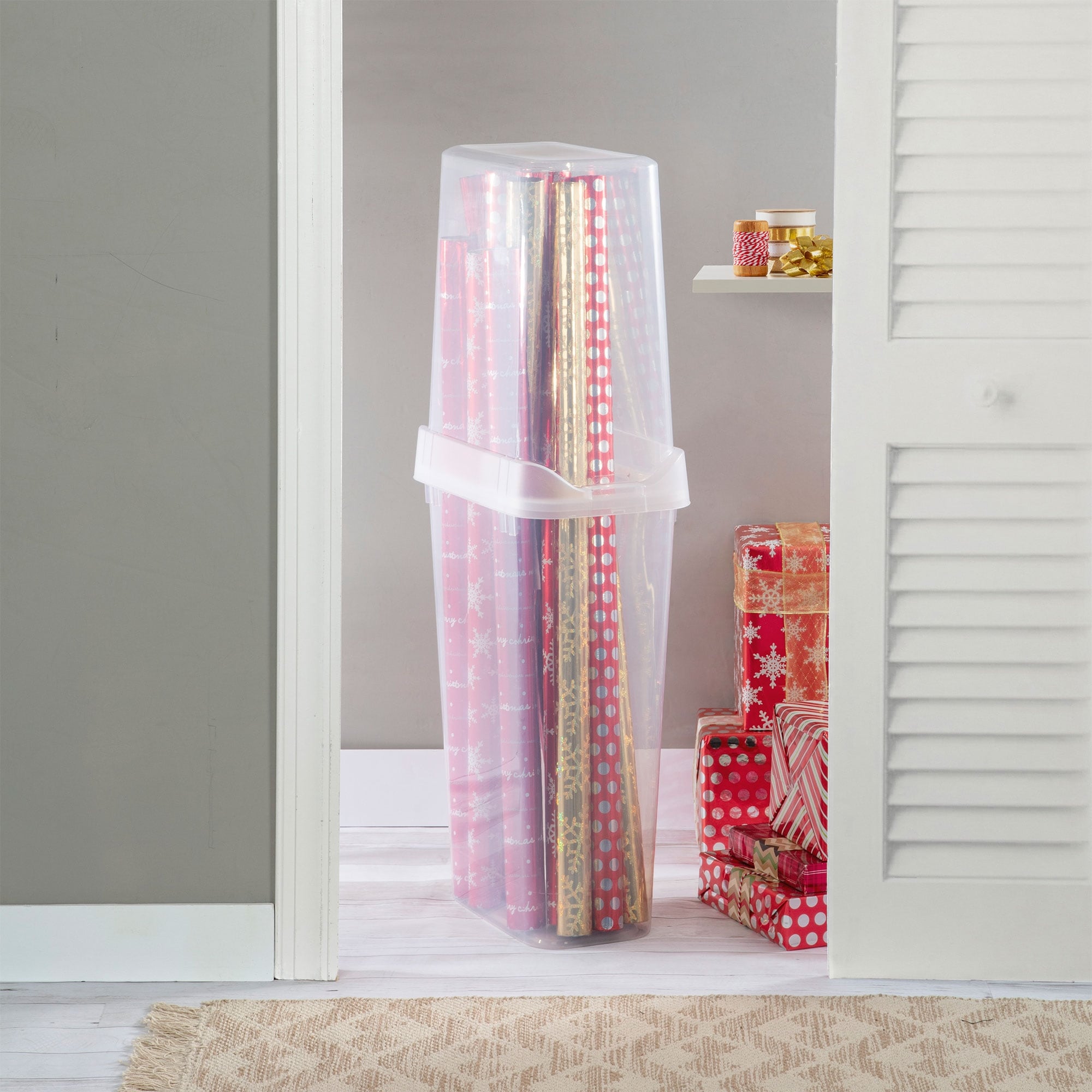 Sterilite 40 In Vertical Wrapping Paper Organizer Storage Box