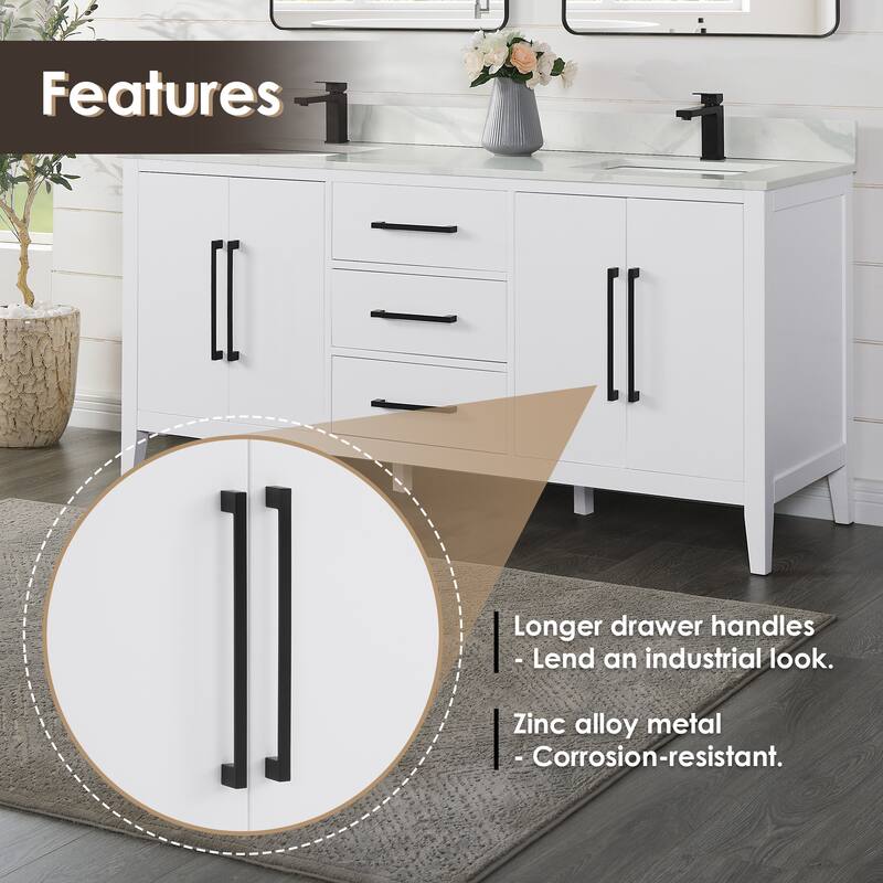 Altair Laurel Bath Vanity with Calacatta White Quartz Stone Countertop without Mirror