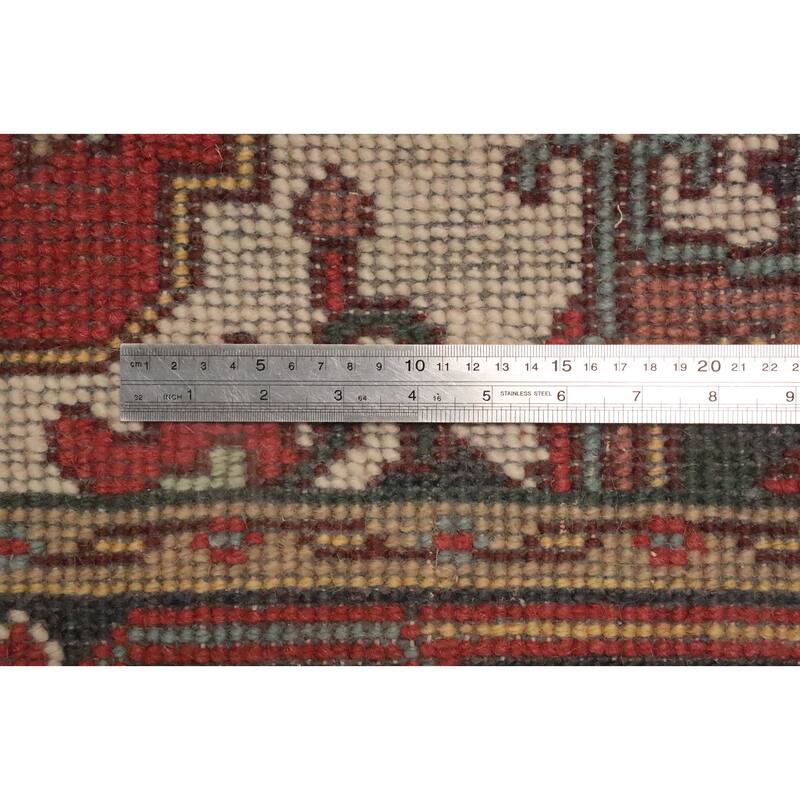 Hand Knotted Oriental 100% Wool Carpet Traditional Medallion Red Heriz (serapi) Area Rug - 5' 6'' X 2' 11''