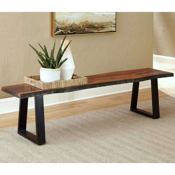 Rustic Modern Design Live Edge Wood Dining Bench Bed Bath & Beyond
