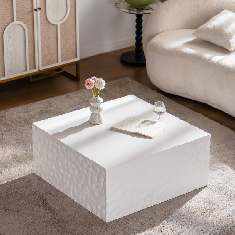 Modern Low Coffee Table, Square Accent Center Cocktail Table Wooden Sofa Side Coffee Table for Living Room, Leisure Area