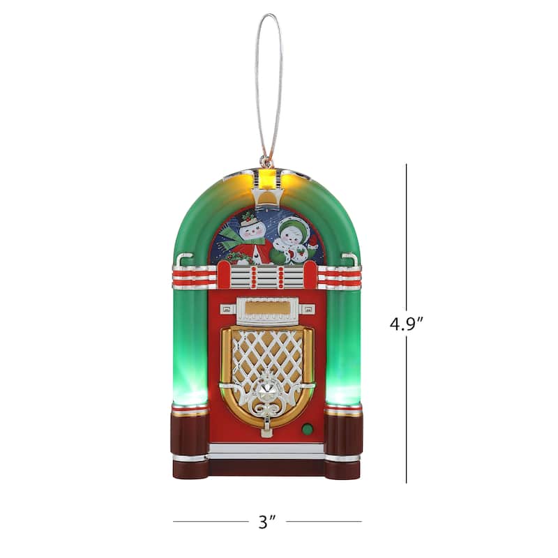 4.9" Retro Jukebox Ornament - Green